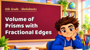 6th Grade Volume of Prisms with Fractional Edges Worksheet (PDF)