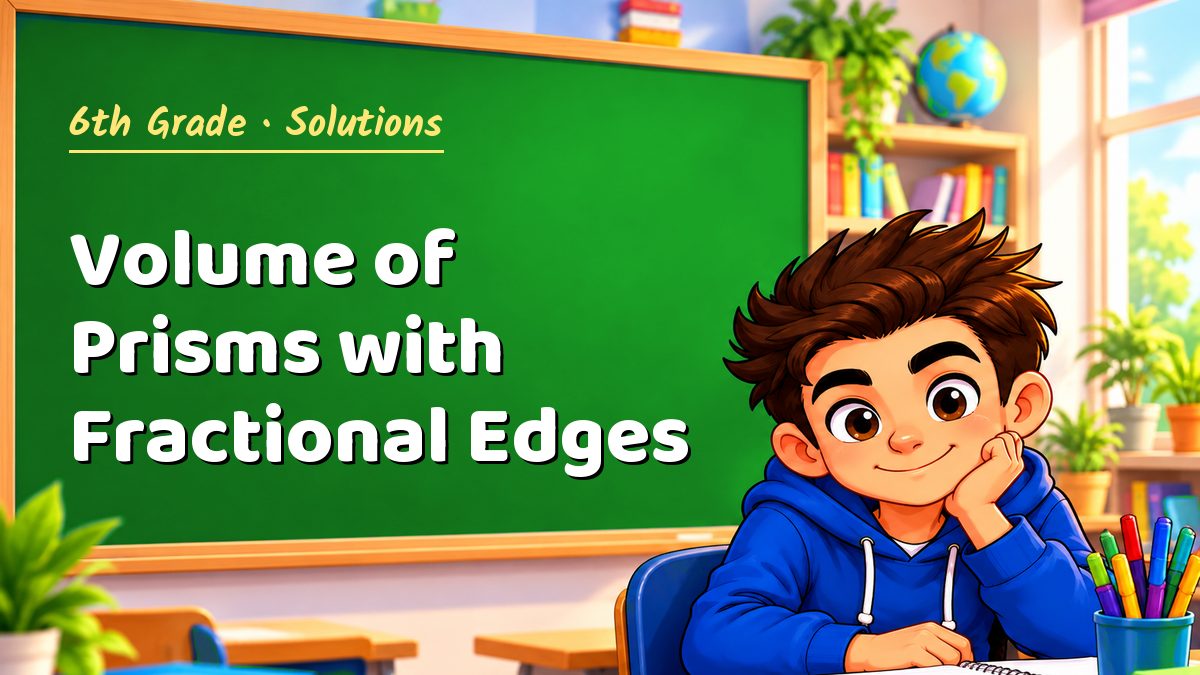 6th Grade math worksheet solutions: Volume of Prisms with Fractional Edges – Maths PDF