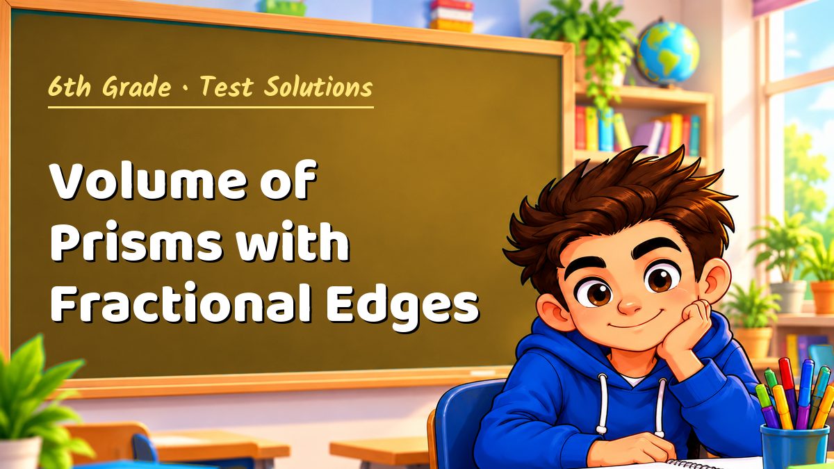 6th Grade math test solutions: Volume of Prisms with Fractional Edges – Maths PDF