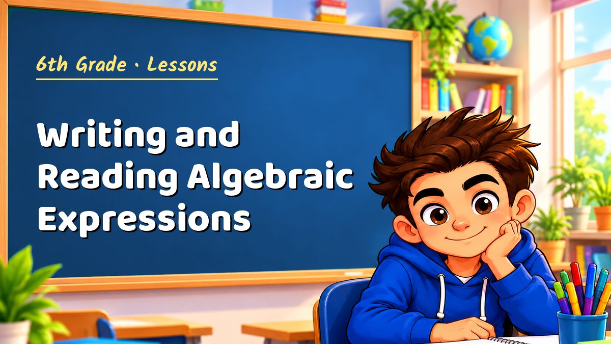 6th Grade math lesson: Writing and Reading Algebraic Expressions – Maths PDF