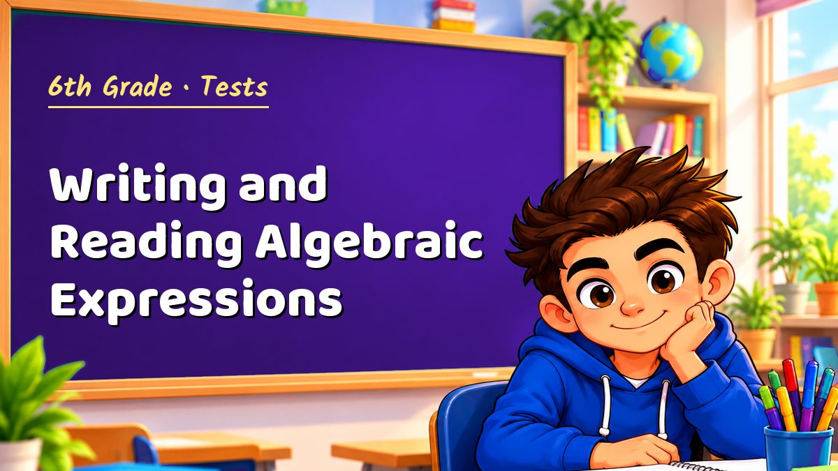 6th Grade math test: Writing and Reading Algebraic Expressions – Maths PDF