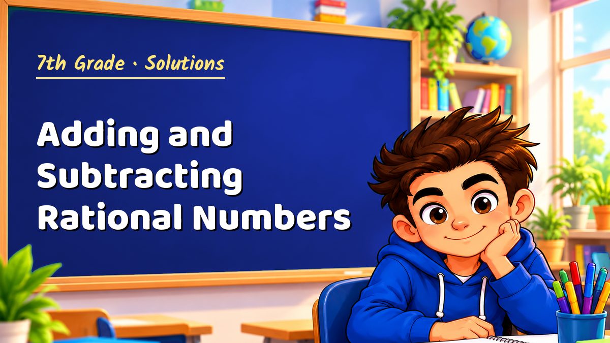 7th Grade math worksheet solutions: Adding and Subtracting Rational Numbers – Maths PDF