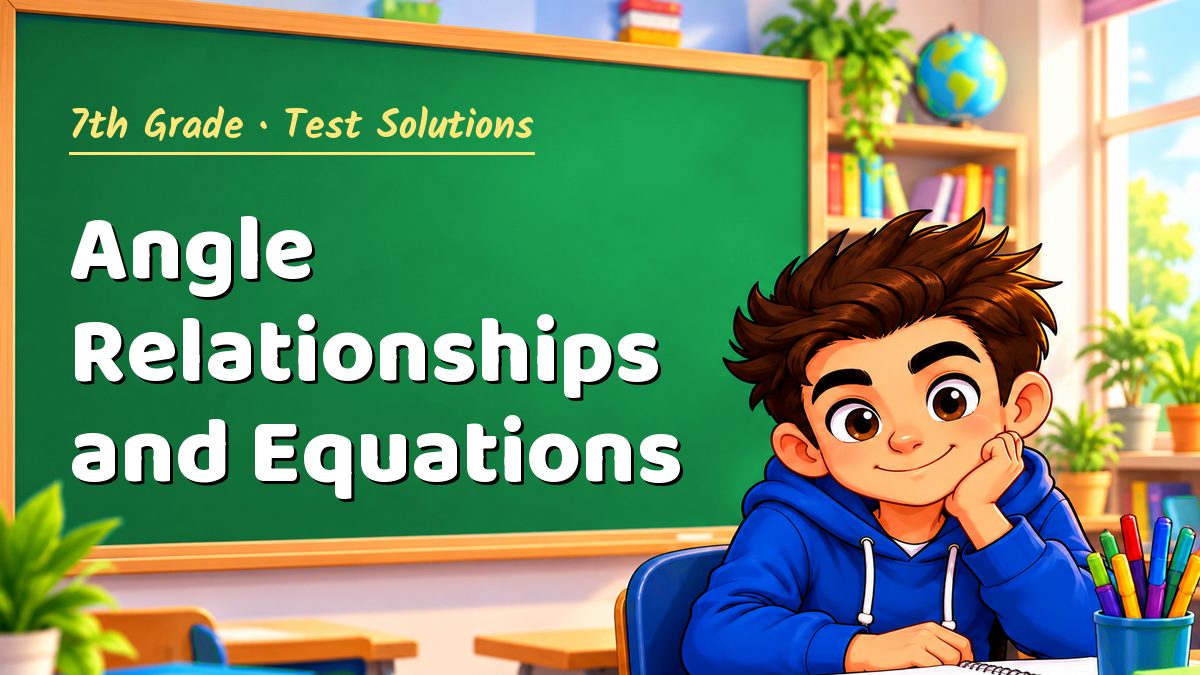 7th Grade math test solutions: Angle Relationships and Equations – Maths PDF