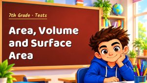 7th Grade Area, Volume and Surface Area Test with Point Values (PDF)