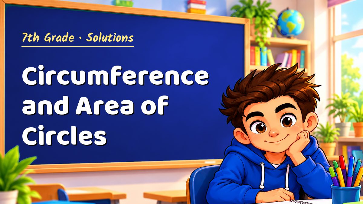 7th Grade math worksheet solutions: Circumference and Area of Circles – Maths PDF