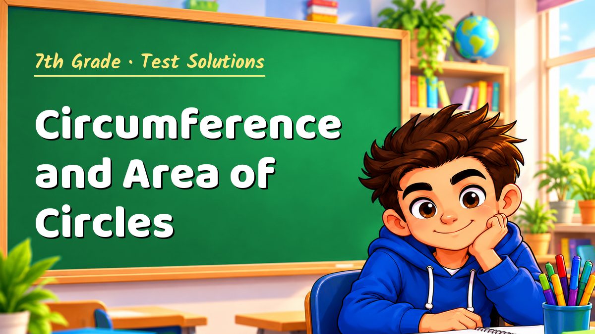 7th Grade math test solutions: Circumference and Area of Circles – Maths PDF