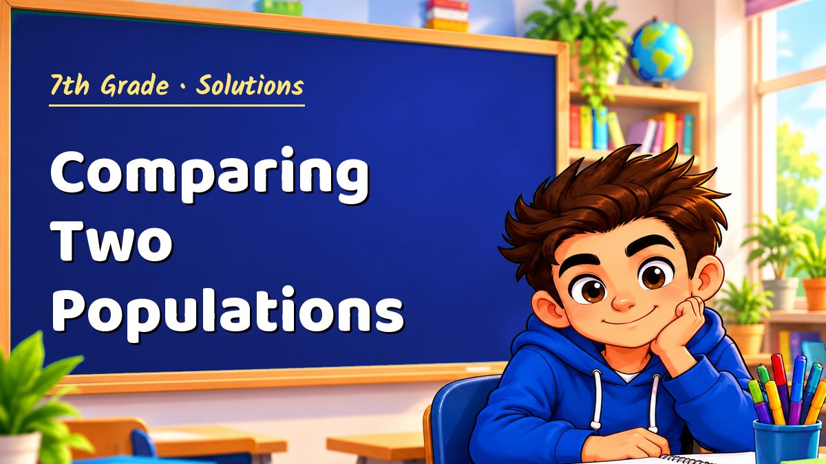 7th Grade math worksheet solutions: Comparing Two Populations – Maths PDF