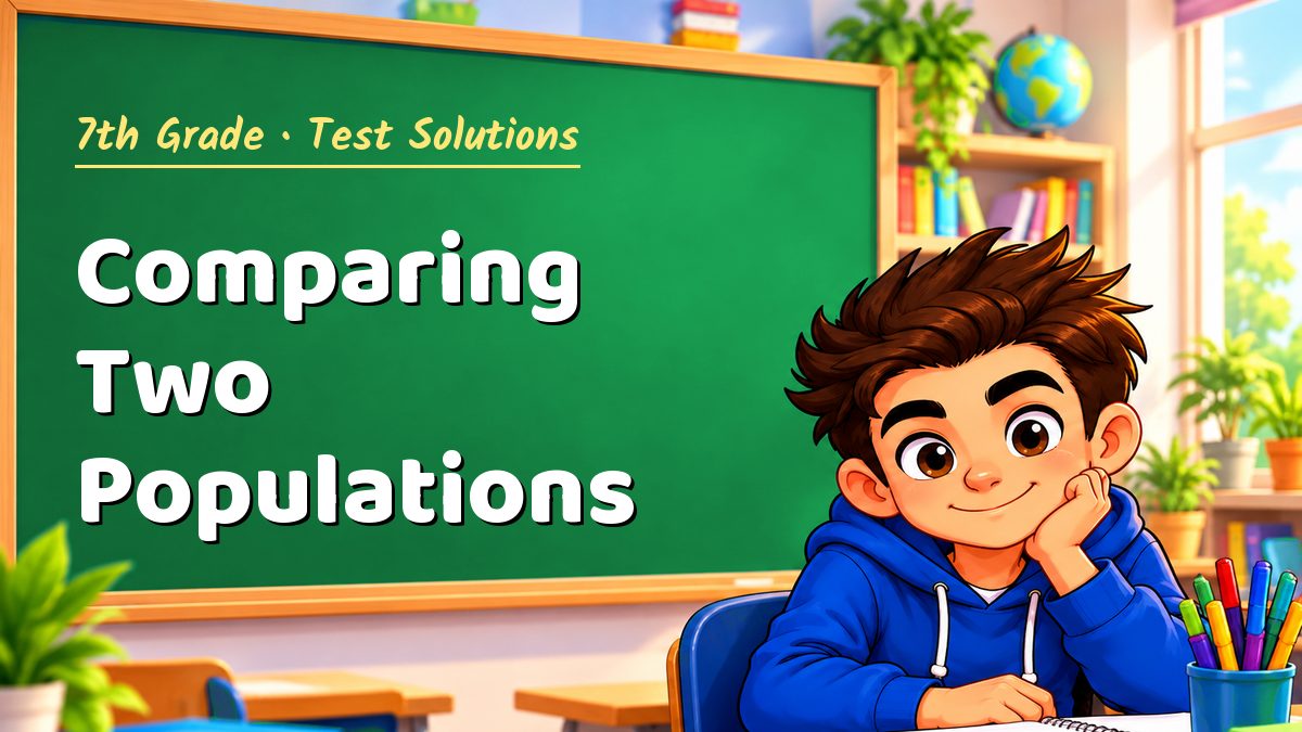 7th Grade math test solutions: Comparing Two Populations – Maths PDF