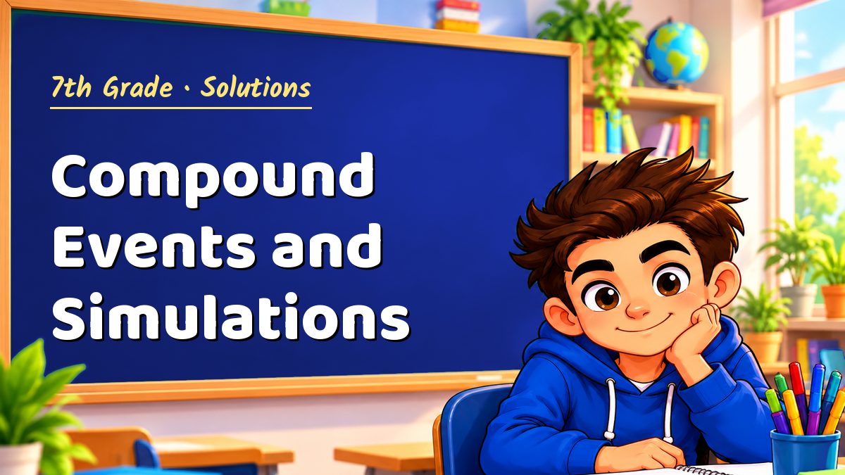 7th Grade math worksheet solutions: Compound Events and Simulations – Maths PDF