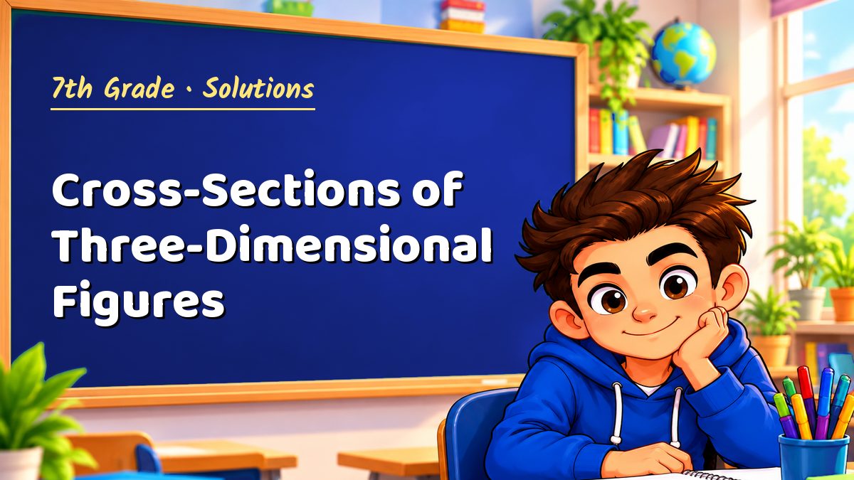 7th Grade math worksheet solutions: Cross-Sections of Three-Dimensional Figures – Maths PDF