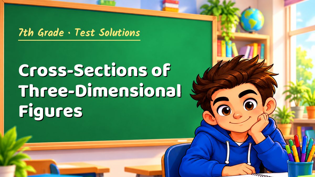 7th Grade math test solutions: Cross-Sections of Three-Dimensional Figures – Maths PDF