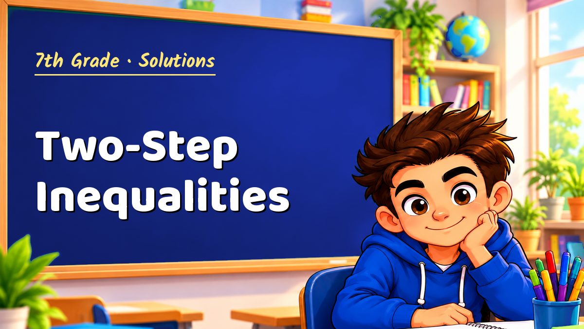 7th Grade math worksheet solutions: Two-Step Inequalities – Maths PDF