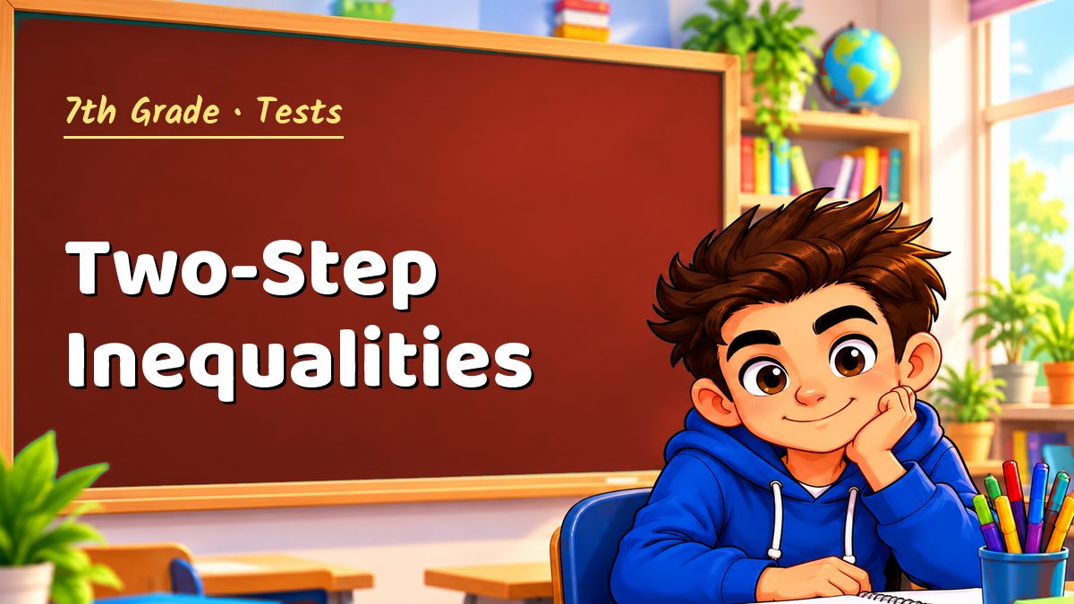 7th Grade math test: Two-Step Inequalities – Maths PDF