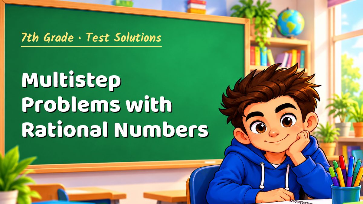 7th Grade math test solutions: Multistep Problems with Rational Numbers – Maths PDF