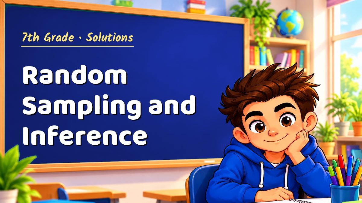 7th Grade math worksheet solutions: Random Sampling and Inference – Maths PDF