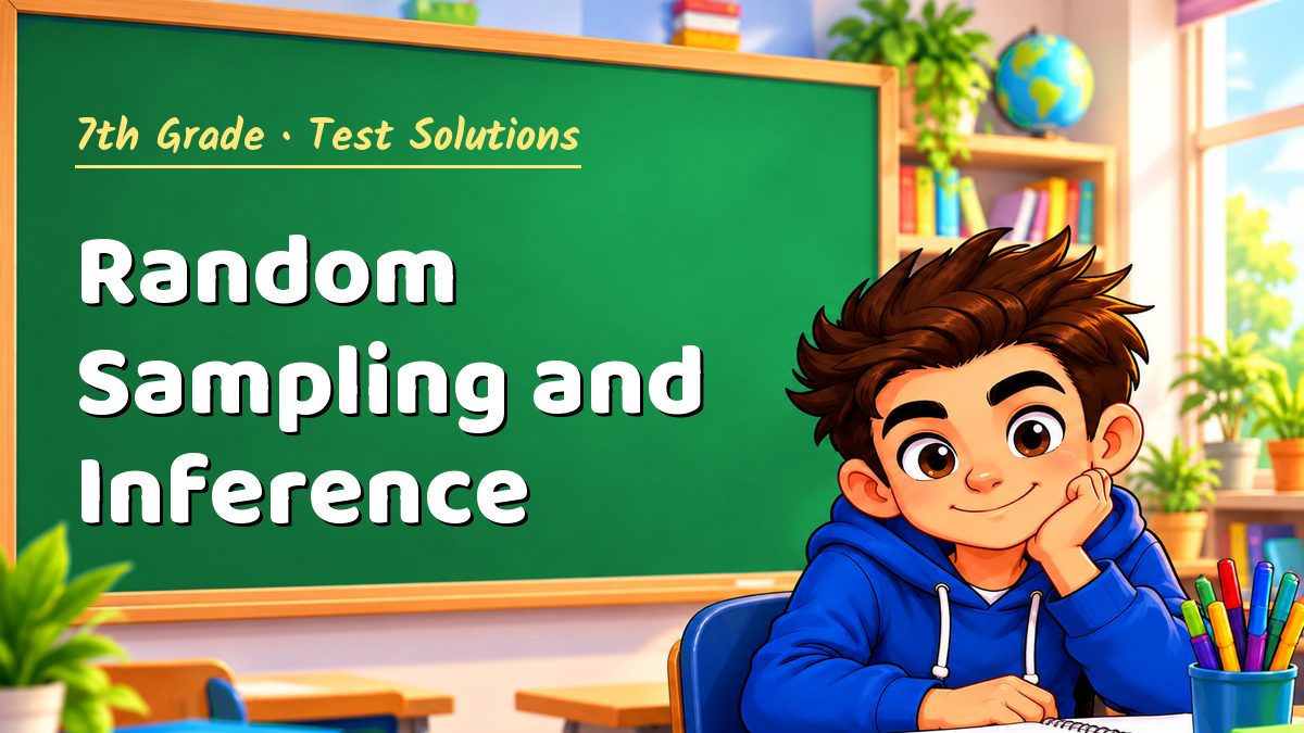 7th Grade math test solutions: Random Sampling and Inference – Maths PDF