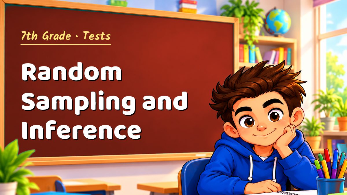 7th Grade math test: Random Sampling and Inference – Maths PDF