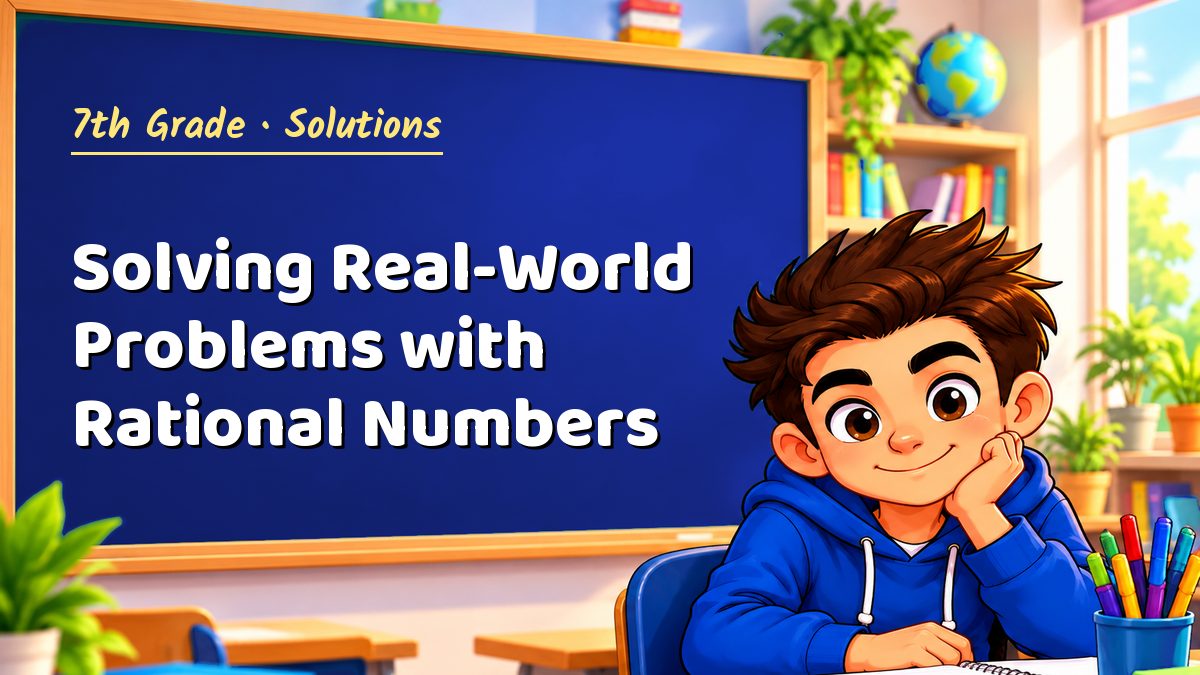 7th Grade math worksheet solutions: Solving Real-World Problems with Rational Numbers – Maths PDF