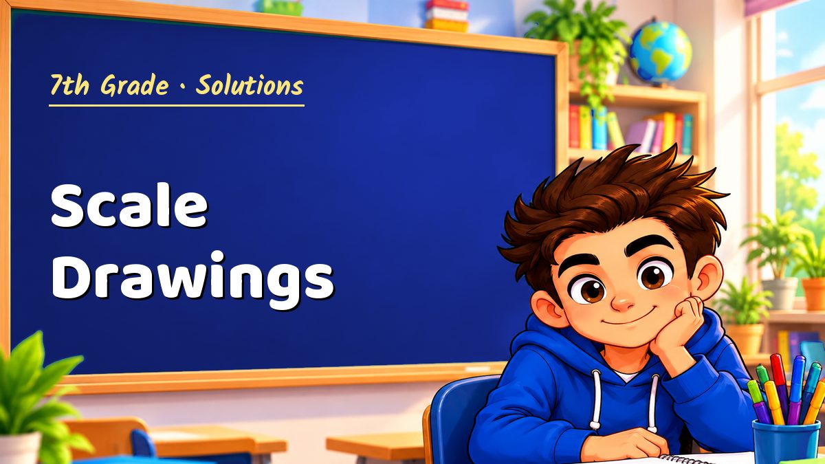 7th Grade math worksheet solutions: Scale Drawings – Maths PDF