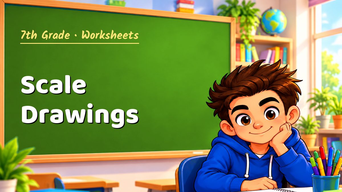 7th Grade math worksheet: Scale Drawings – Maths PDF
