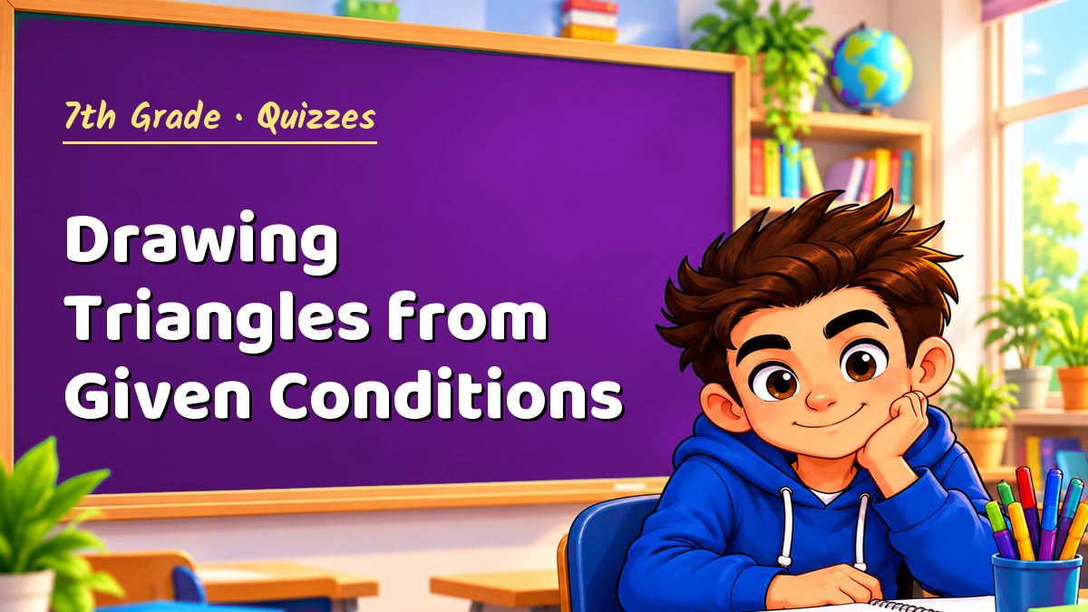 7th Grade math quiz: Drawing Triangles from Given Conditions – Maths PDF