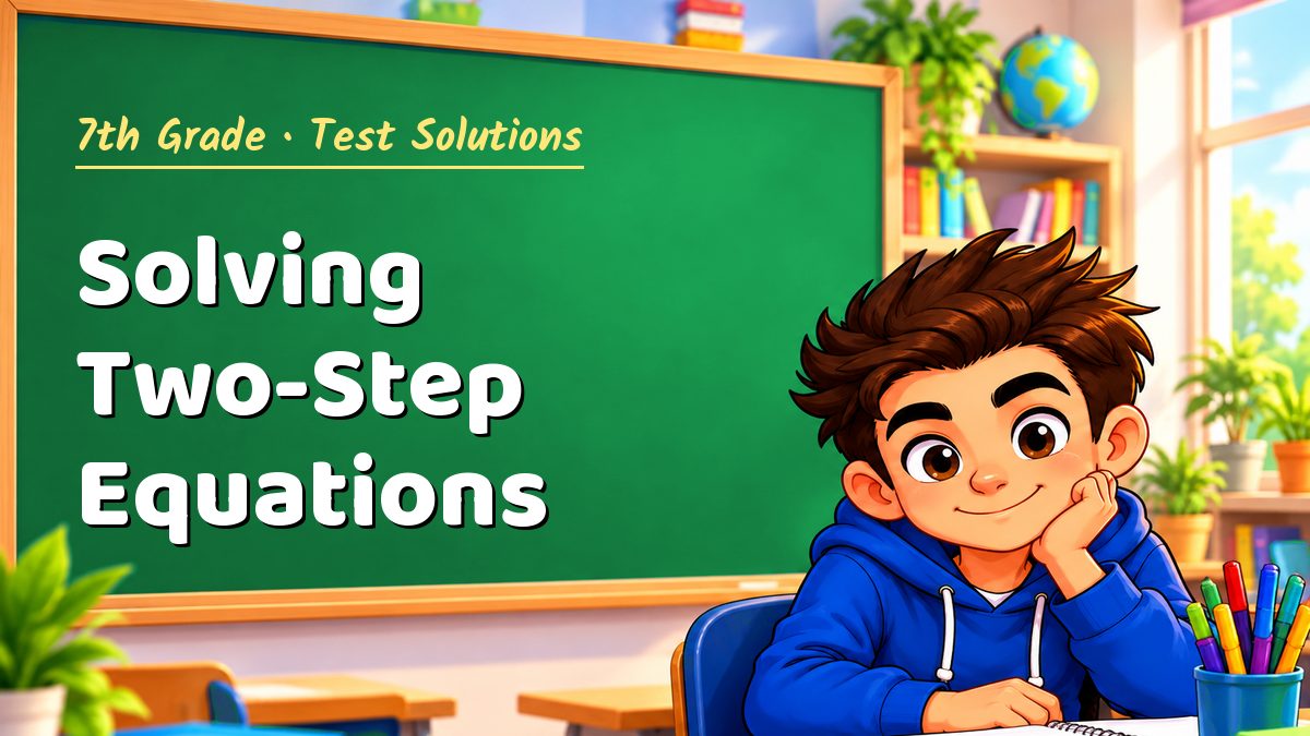 7th Grade math test solutions: Solving Two-Step Equations – Maths PDF