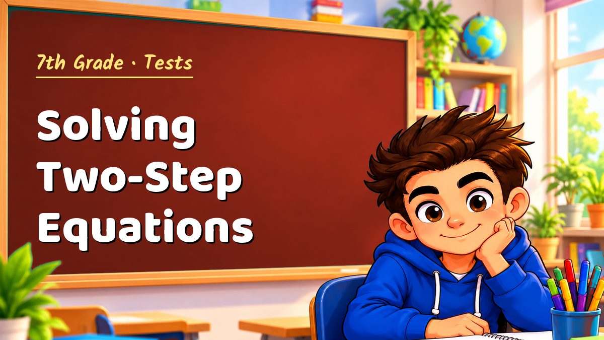 7th Grade math test: Solving Two-Step Equations – Maths PDF