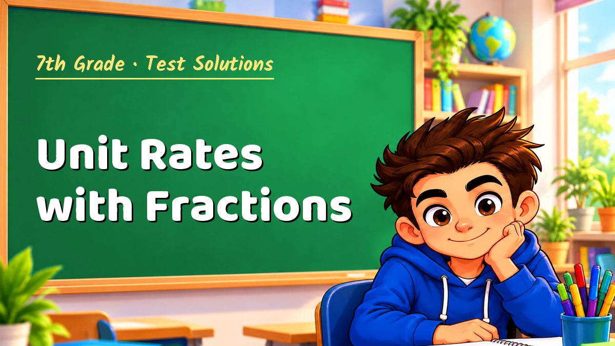 7th Grade math test solutions: Unit Rates with Fractions – Maths PDF