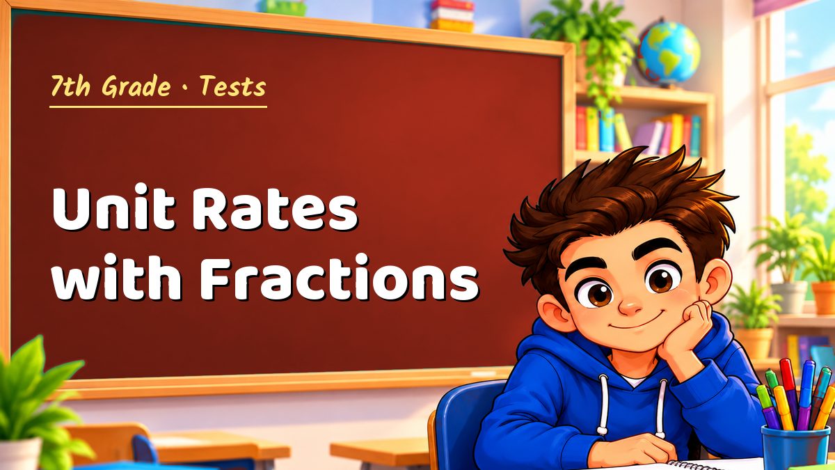 7th Grade math test: Unit Rates with Fractions – Maths PDF