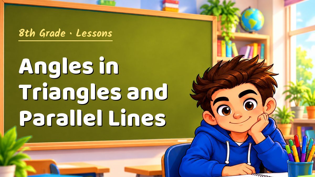 8th Grade math lesson: Angles in Triangles and Parallel Lines – Maths PDF