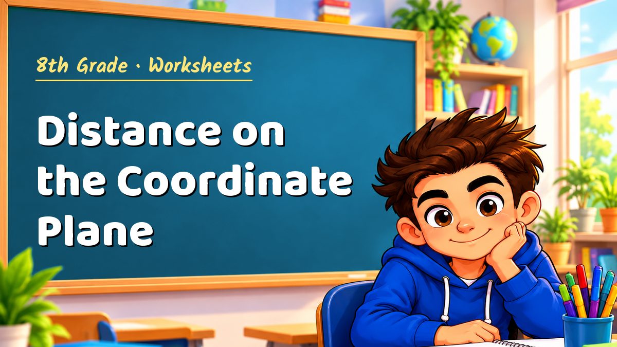 8th Grade math worksheet: Distance on the Coordinate Plane – Maths PDF