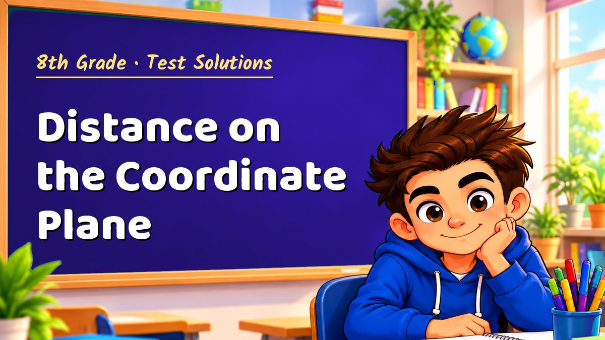 8th Grade math test solutions: Distance on the Coordinate Plane – Maths PDF
