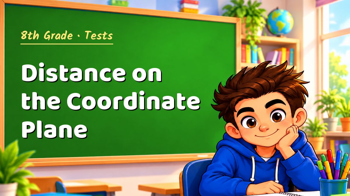 8th Grade math test: Distance on the Coordinate Plane – Maths PDF