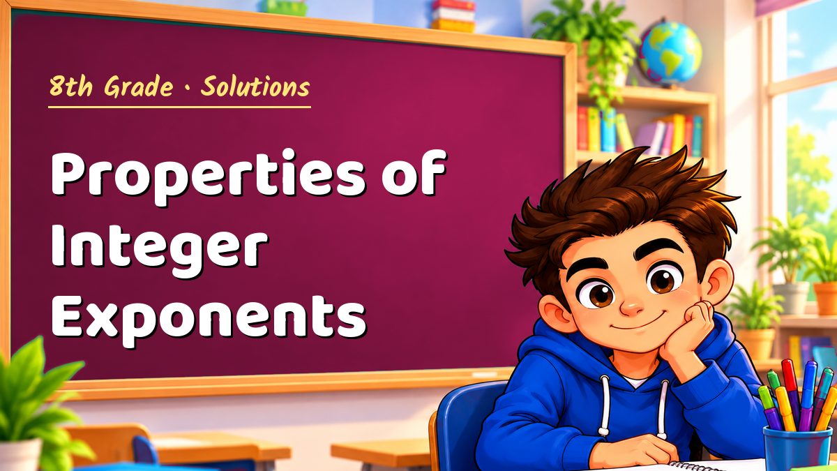 8th Grade math worksheet solutions: Properties of Integer Exponents – Maths PDF