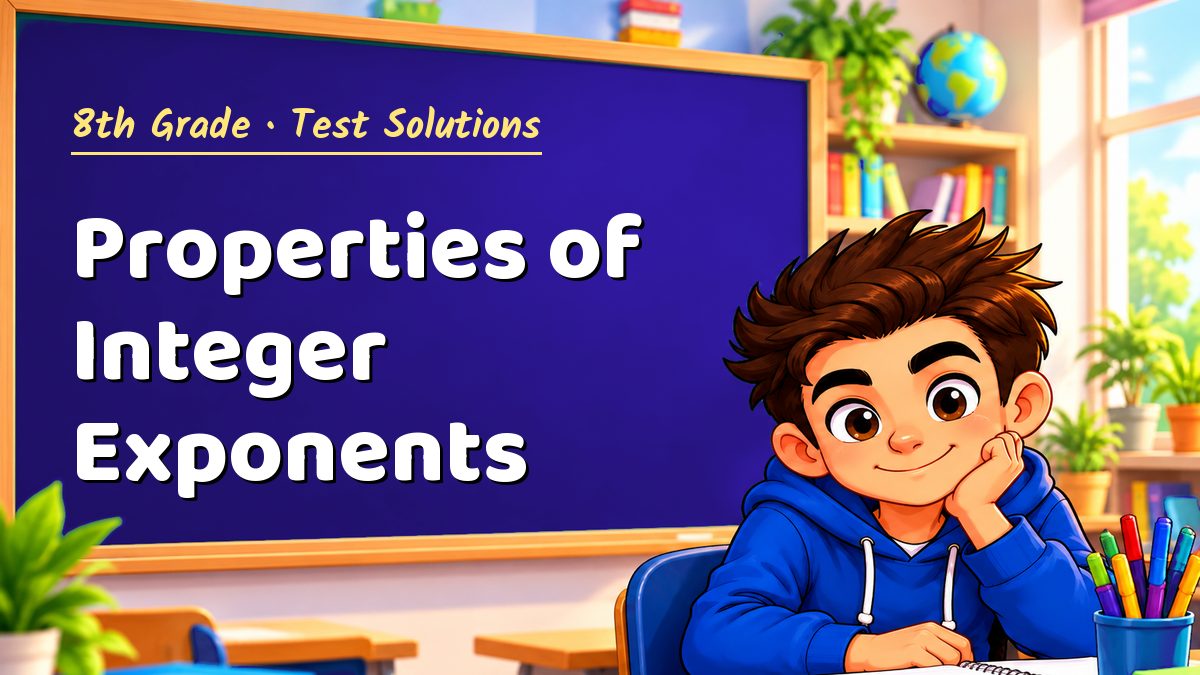 8th Grade math test solutions: Properties of Integer Exponents – Maths PDF