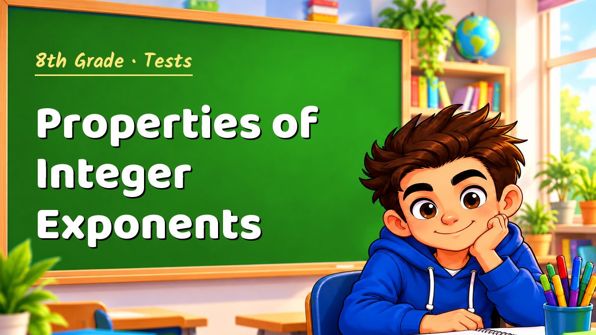 8th Grade math test: Properties of Integer Exponents – Maths PDF