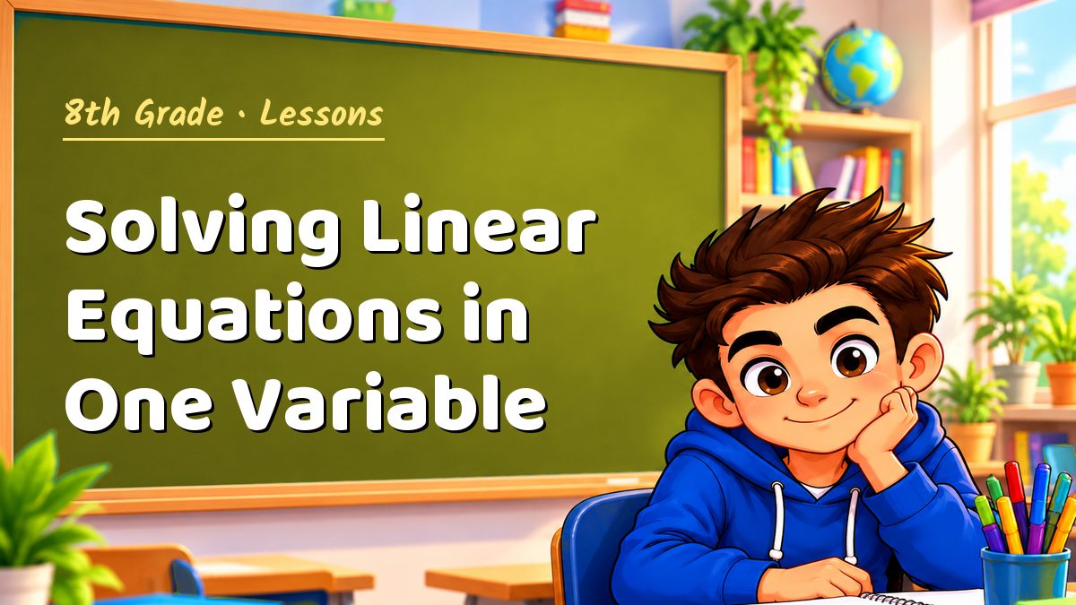 8th Grade math lesson: Solving Linear Equations in One Variable – Maths PDF