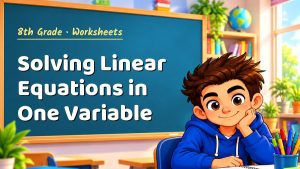 8th Grade Solving Linear Equations in One Variable Worksheet (PDF)
