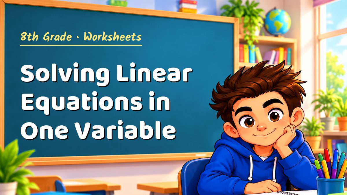 8th Grade math worksheet: Solving Linear Equations in One Variable – Maths PDF