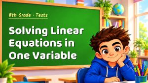 8th Grade Solving Linear Equations in One Variable Test with Point Values (PDF)