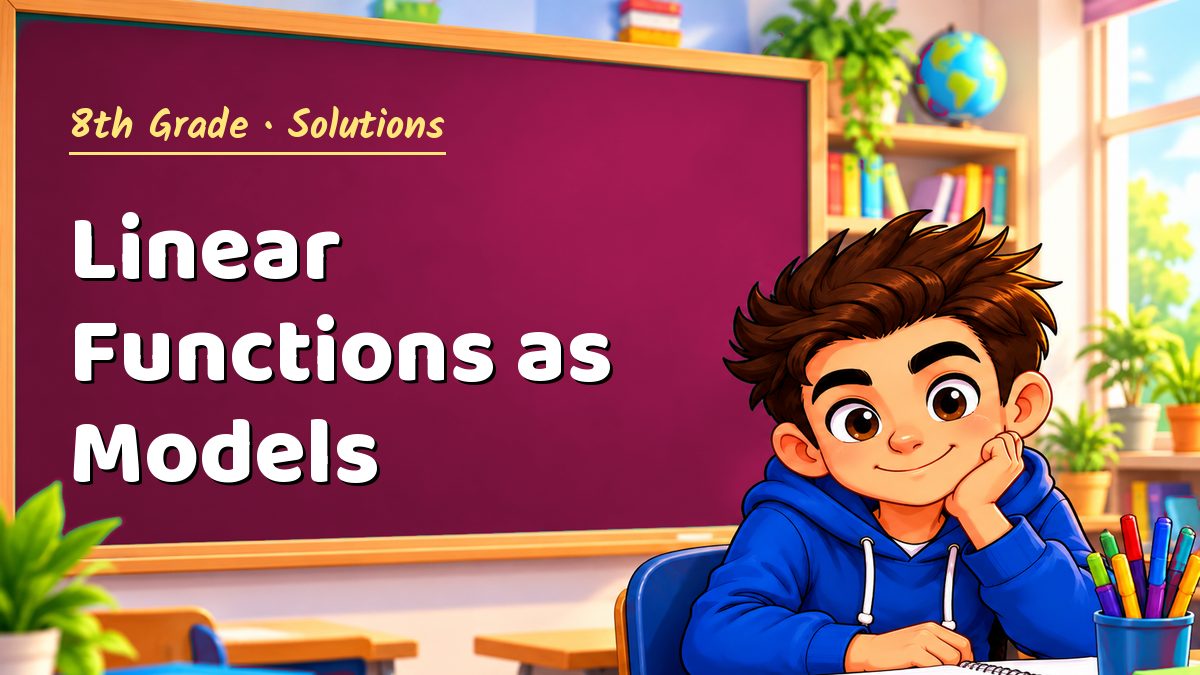 8th Grade math worksheet solutions: Linear Functions as Models – Maths PDF