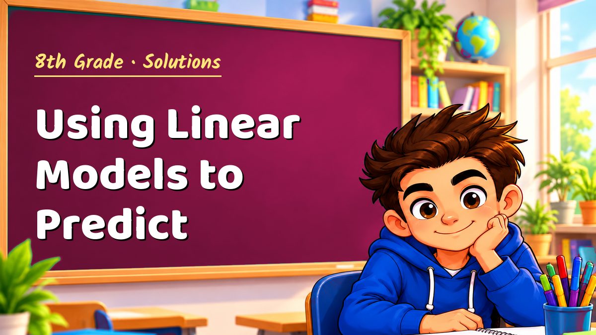 8th Grade math worksheet solutions: Using Linear Models to Predict – Maths PDF