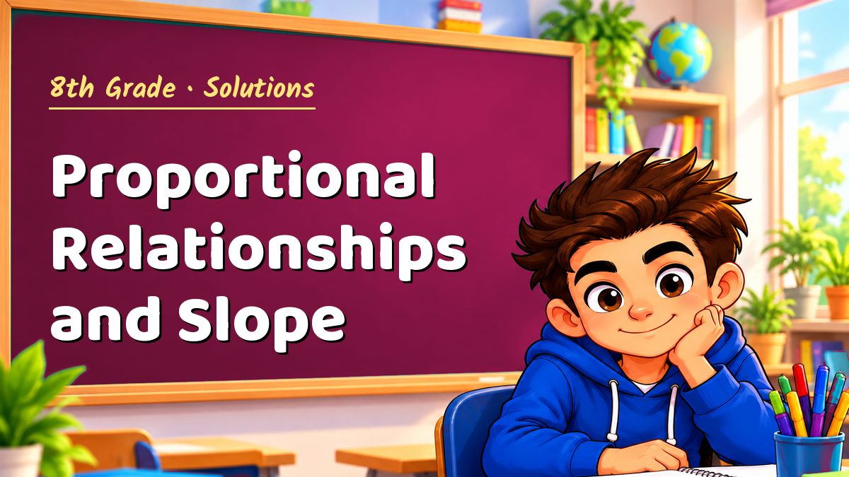 8th Grade math worksheet solutions: Proportional Relationships and Slope – Maths PDF