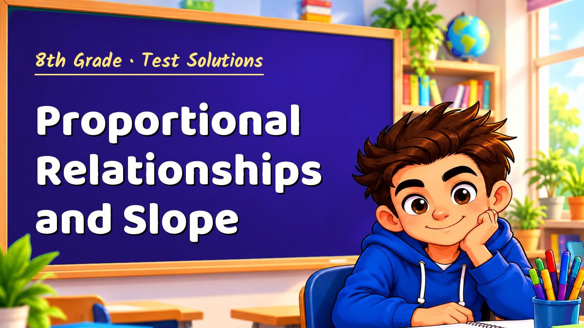 8th Grade math test solutions: Proportional Relationships and Slope – Maths PDF