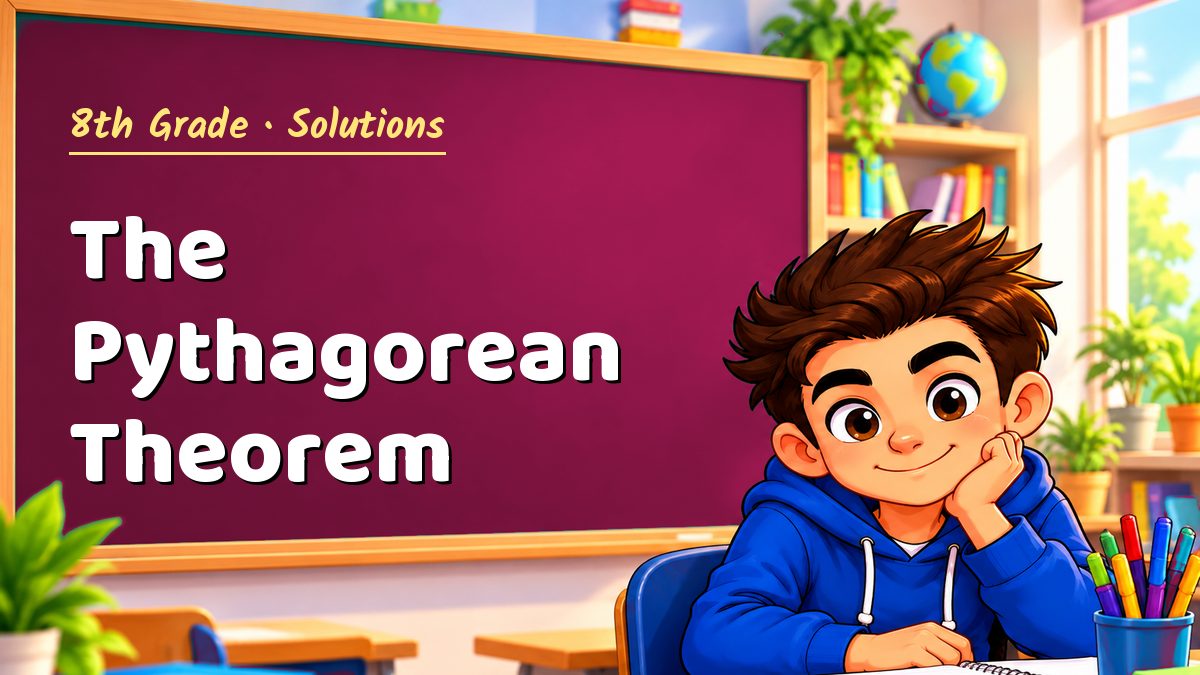 8th Grade math worksheet solutions: The Pythagorean Theorem – Maths PDF