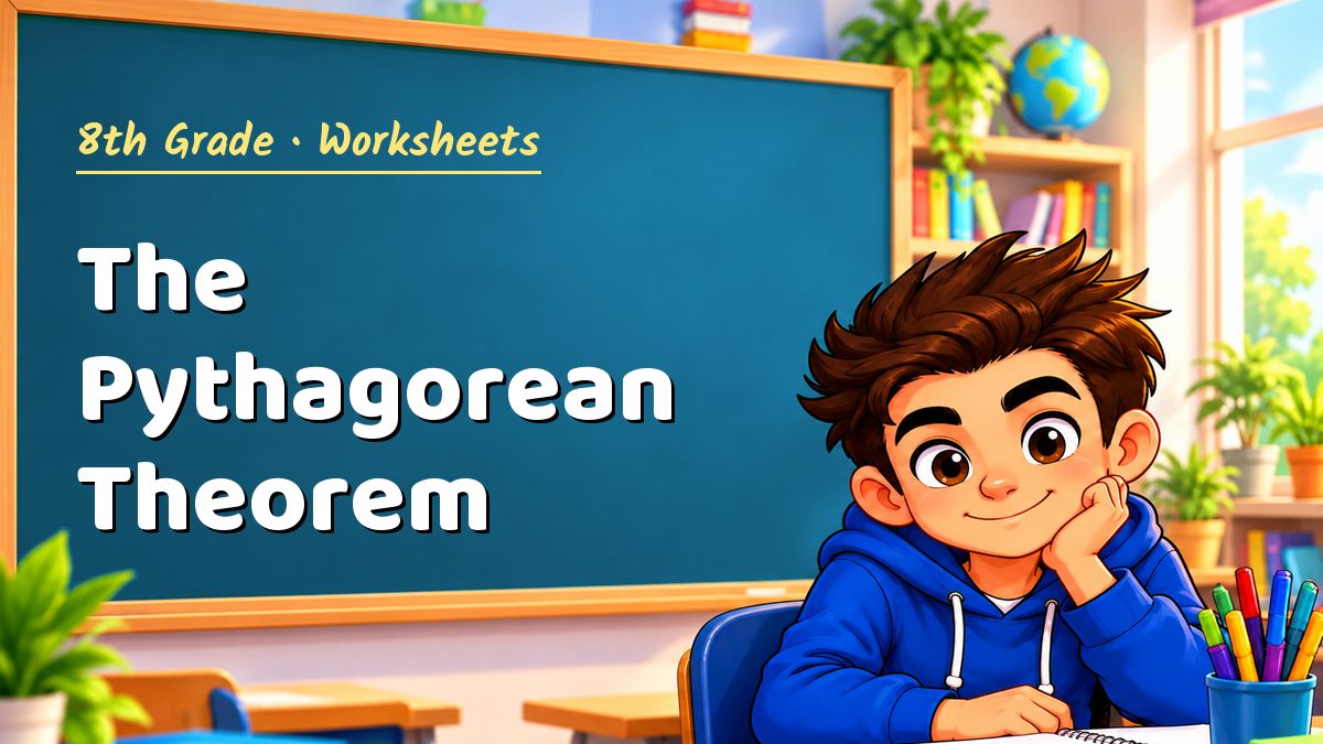 8th Grade math worksheet: The Pythagorean Theorem – Maths PDF