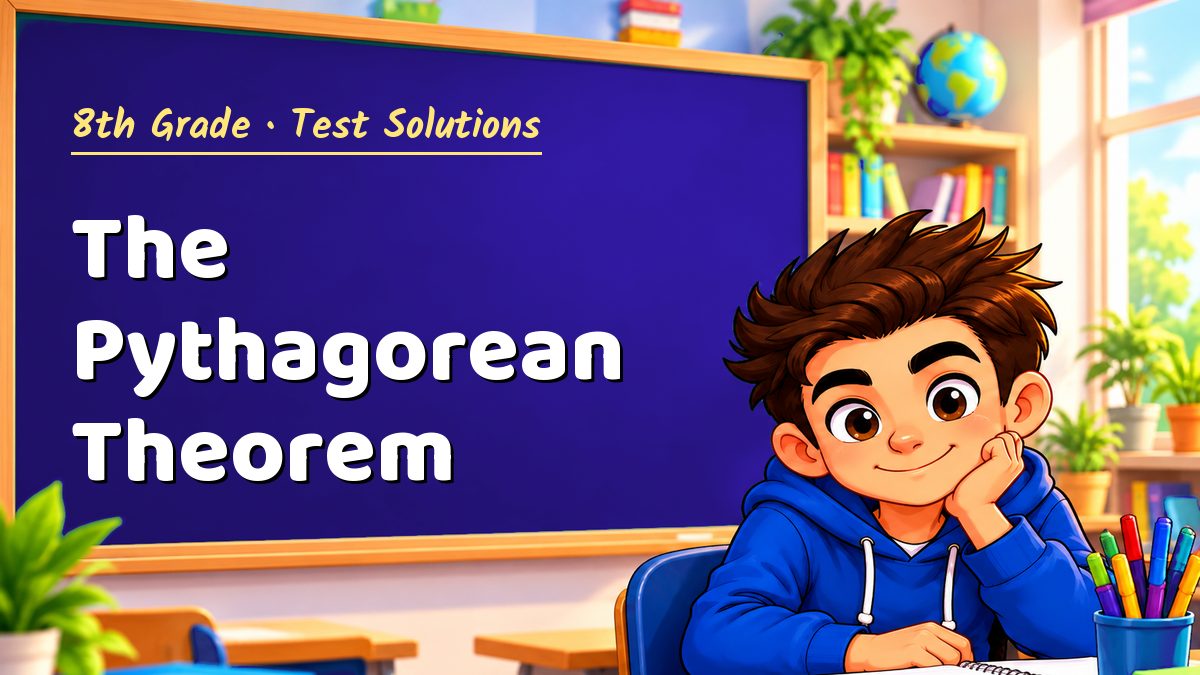 8th Grade math test solutions: The Pythagorean Theorem – Maths PDF