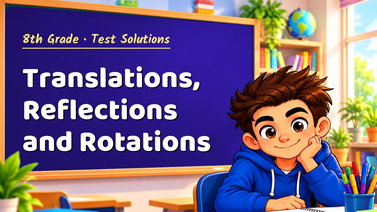 8th Grade math test solutions: Translations, Reflections and Rotations – Maths PDF