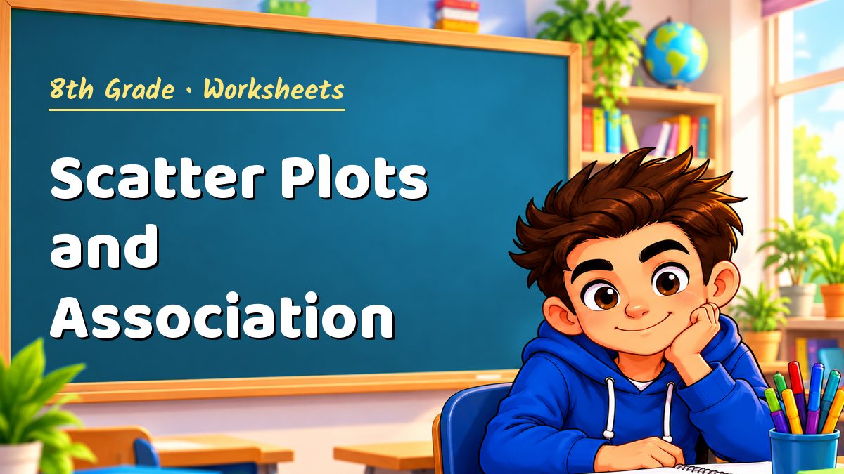 8th Grade math worksheet: Scatter Plots and Association – Maths PDF