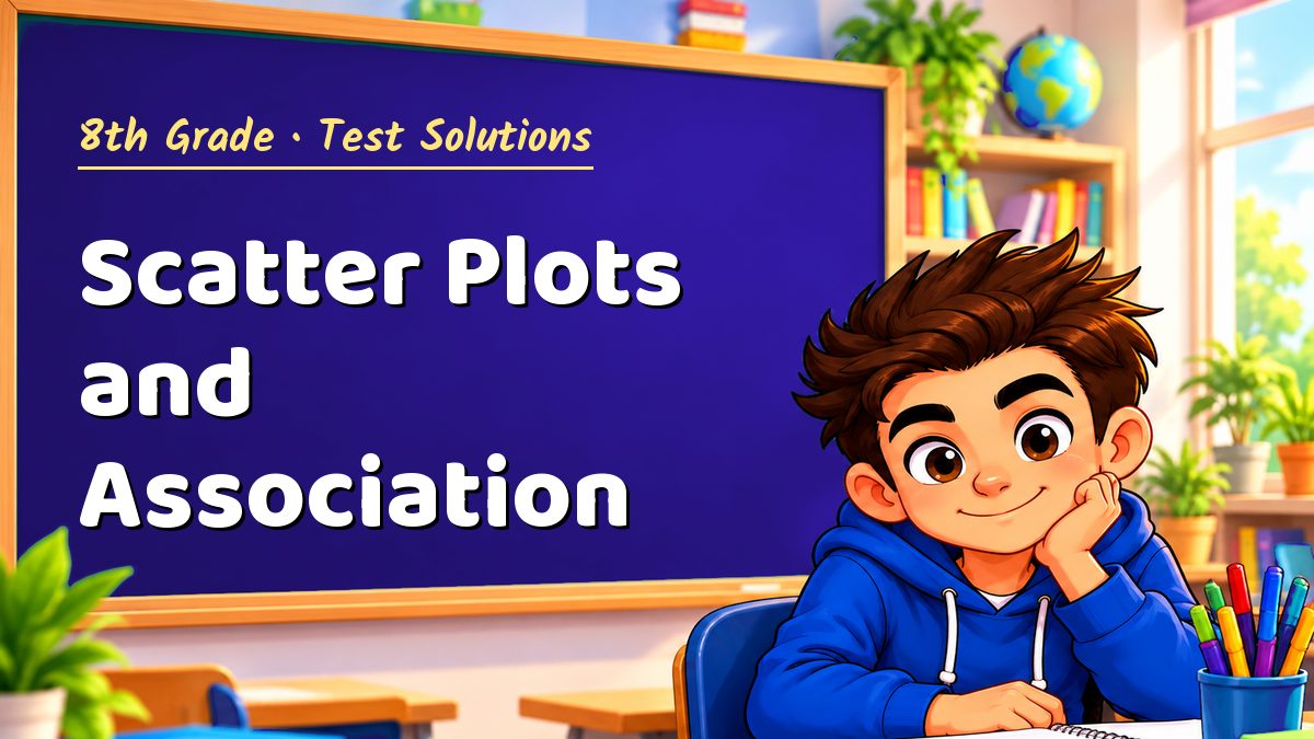 8th Grade math test solutions: Scatter Plots and Association – Maths PDF